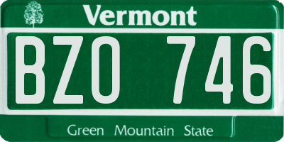 VT license plate BZO746