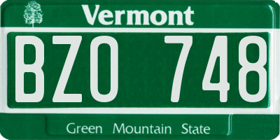VT license plate BZO748