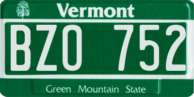 VT license plate BZO752