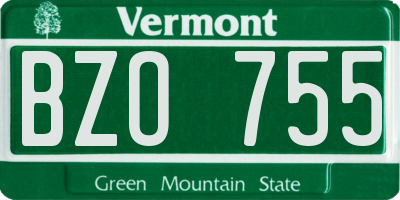 VT license plate BZO755