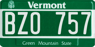 VT license plate BZO757
