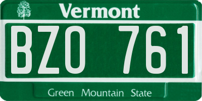 VT license plate BZO761