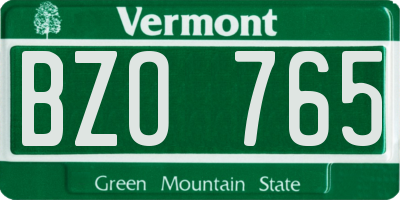 VT license plate BZO765