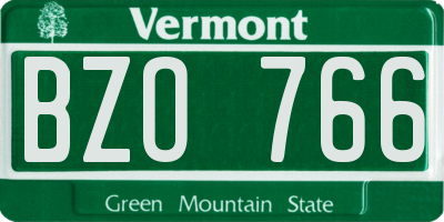 VT license plate BZO766