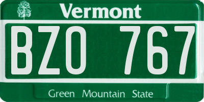 VT license plate BZO767