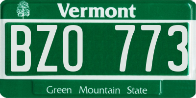 VT license plate BZO773