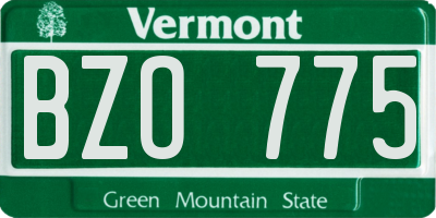 VT license plate BZO775
