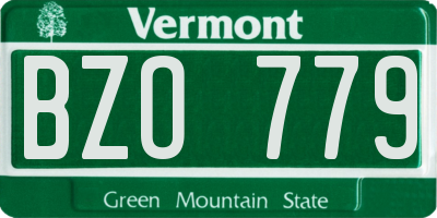 VT license plate BZO779