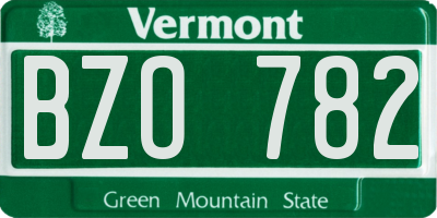 VT license plate BZO782