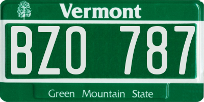 VT license plate BZO787