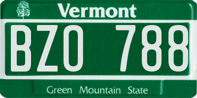VT license plate BZO788