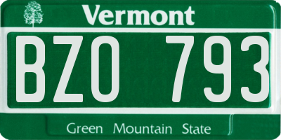 VT license plate BZO793