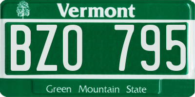 VT license plate BZO795