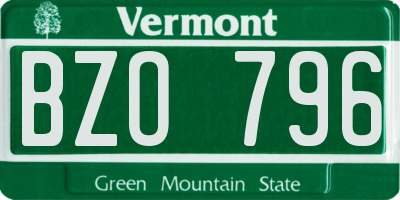 VT license plate BZO796