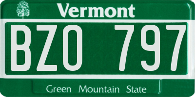 VT license plate BZO797