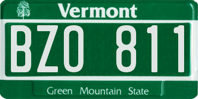VT license plate BZO811