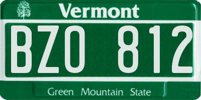 VT license plate BZO812
