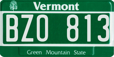 VT license plate BZO813