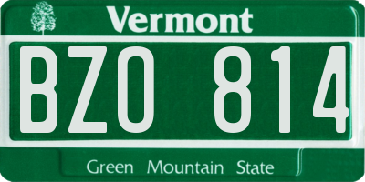 VT license plate BZO814