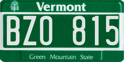 VT license plate BZO815