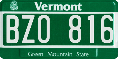 VT license plate BZO816