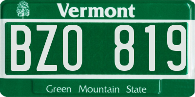 VT license plate BZO819