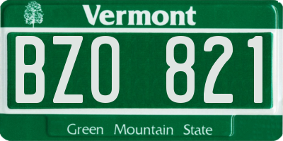 VT license plate BZO821