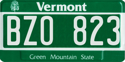 VT license plate BZO823