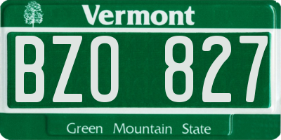 VT license plate BZO827