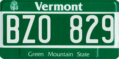 VT license plate BZO829