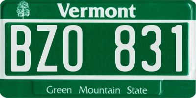 VT license plate BZO831