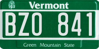 VT license plate BZO841