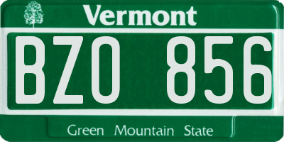 VT license plate BZO856