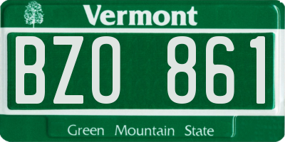 VT license plate BZO861