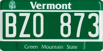 VT license plate BZO873