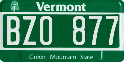 VT license plate BZO877
