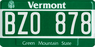 VT license plate BZO878
