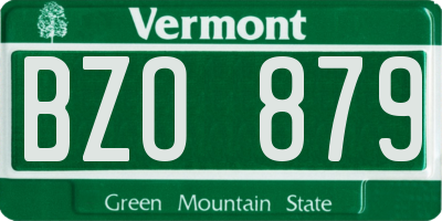 VT license plate BZO879