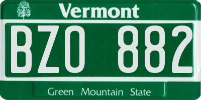VT license plate BZO882