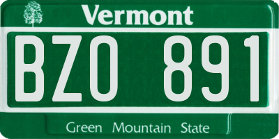 VT license plate BZO891