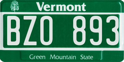 VT license plate BZO893