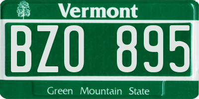 VT license plate BZO895