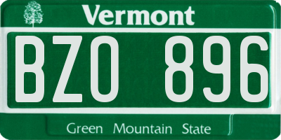 VT license plate BZO896