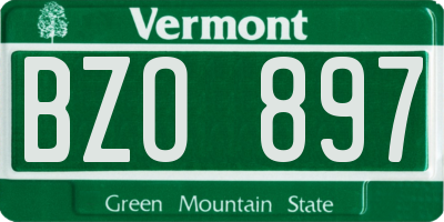 VT license plate BZO897