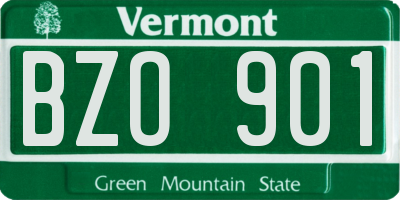 VT license plate BZO901