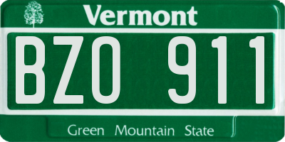 VT license plate BZO911