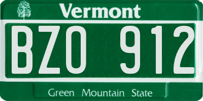 VT license plate BZO912