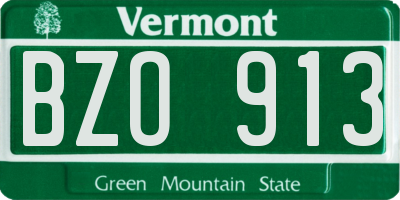 VT license plate BZO913