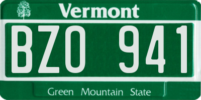 VT license plate BZO941