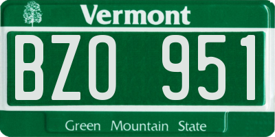 VT license plate BZO951